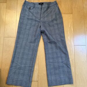 OLD MONEY WOOL PANTS Talbots Heritage Wide Leg Size 12 Petite Windowpane Plaid